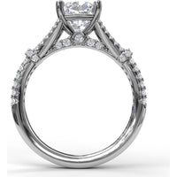 Split Shank Twist Engagement Ring Setting with Pavé Diamonds by Fana - 0.44 Carat Total Diamond Weight