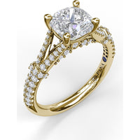 Split Shank Twist Engagement Ring Setting with Pavé Diamonds by Fana - 0.44 Carat Total Diamond Weight
