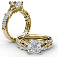 Split Shank Twist Engagement Ring Setting with Pavé Diamonds by Fana - 0.44 Carat Total Diamond Weight