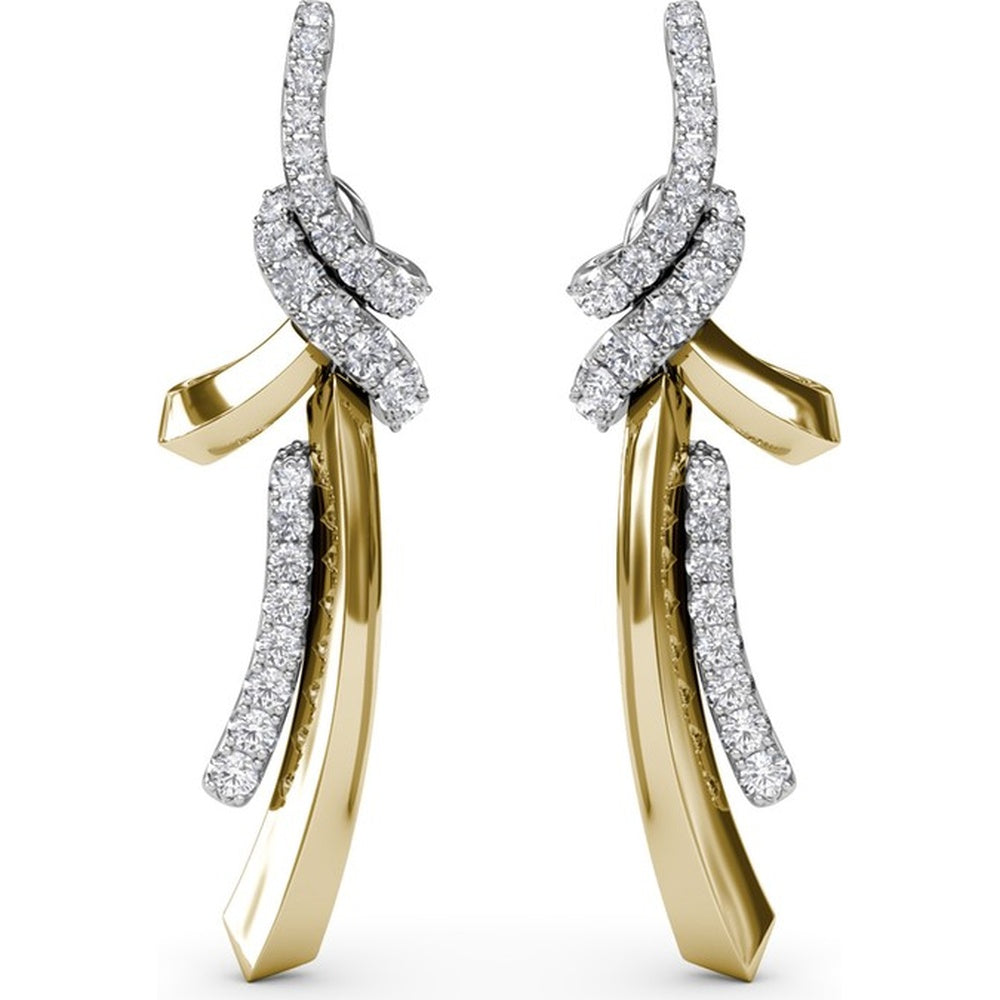 Spyre Abstract Dangle Earrings with Pavé Set Diamonds by Fana - 1.17 Carat Total Diamond Weight