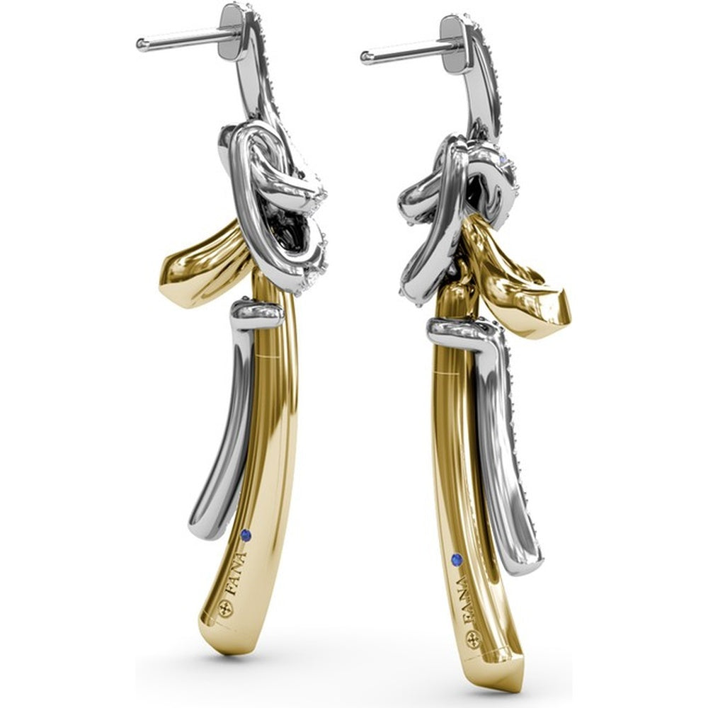 Spyre Abstract Dangle Earrings with Pavé Set Diamonds by Fana - 1.17 Carat Total Diamond Weight
