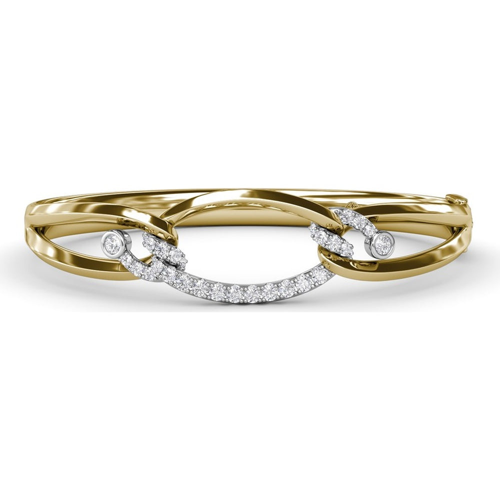 Spyre Bangle with Pavé and Bezel-Set Round Diamond Twists by Fana - 0.93 Carat Total Diamond Weight