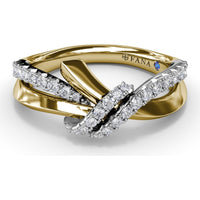 Spyre Intertwined Ring with Pavé Set Round Diamonds by Fana - 0.34 Carat Total Diamond Weight