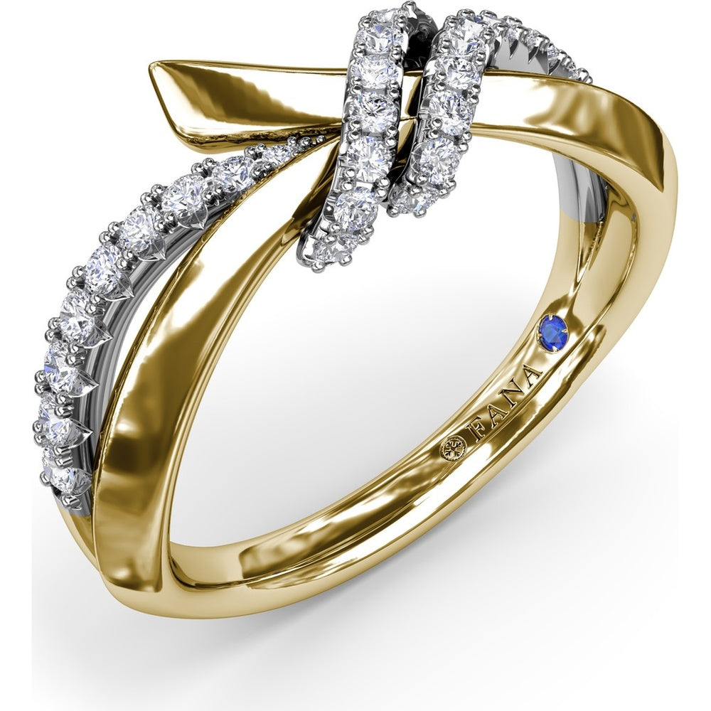 Spyre Intertwined Ring with Pavé Set Round Diamonds by Fana - 0.34 Carat Total Diamond Weight