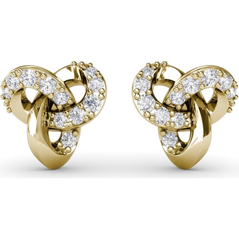 Spyre Knot Stud Earrings with Pavé Set Round Diamonds by Fana - 0.63 Carat Total Diamond Weight