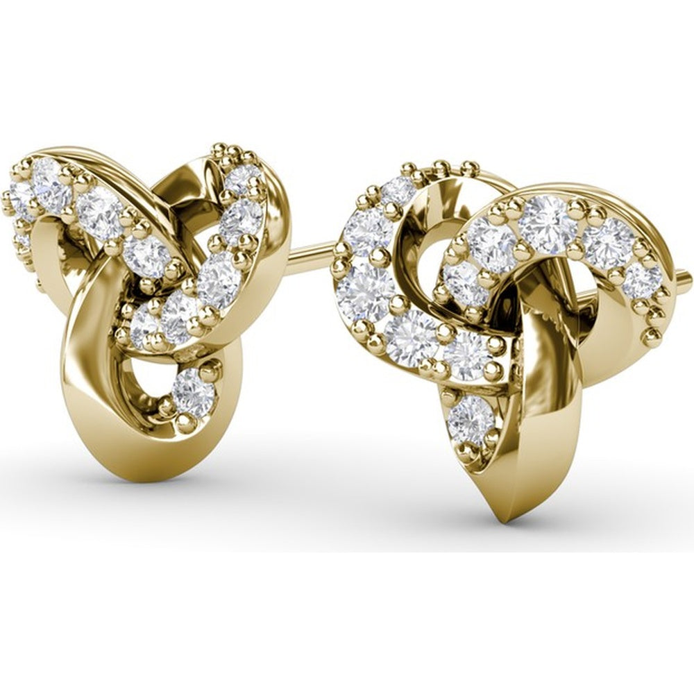 Spyre Knot Stud Earrings with Pavé Set Round Diamonds by Fana - 0.63 Carat Total Diamond Weight