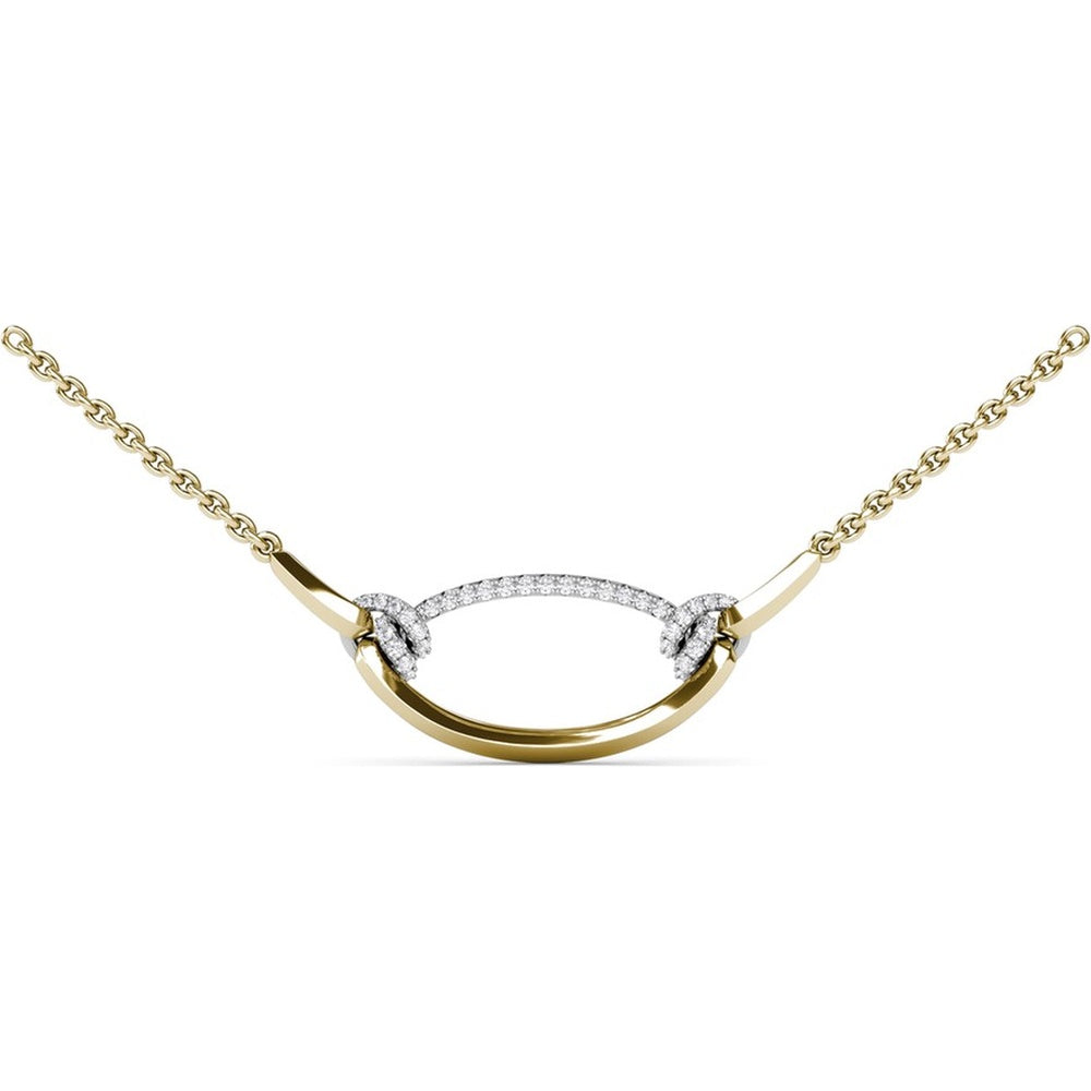 Spyre Necklace with Curved Openwork Design and Pavé Set Diamonds by Fana - 0.25 Carat Total Diamond Weight