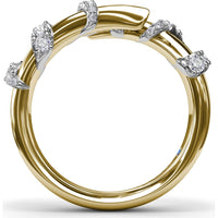 Spyre Open-Ended Band with Pavé Diamond Collars by Fana - 0.40 Carat Total Diamond Weight