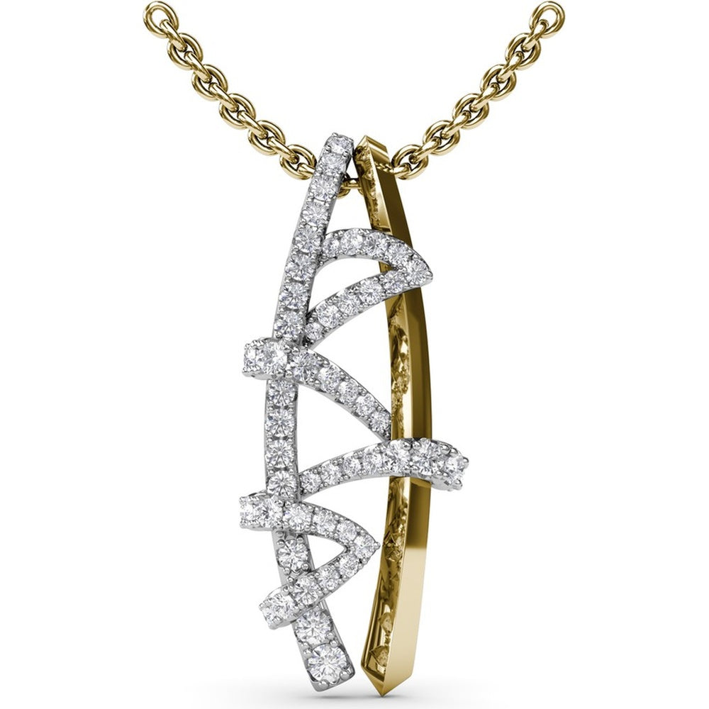 Spyre Pendant with Pavé Diamond Spiral Motif by Fana - 0.85 Carat Total Diamond Weight