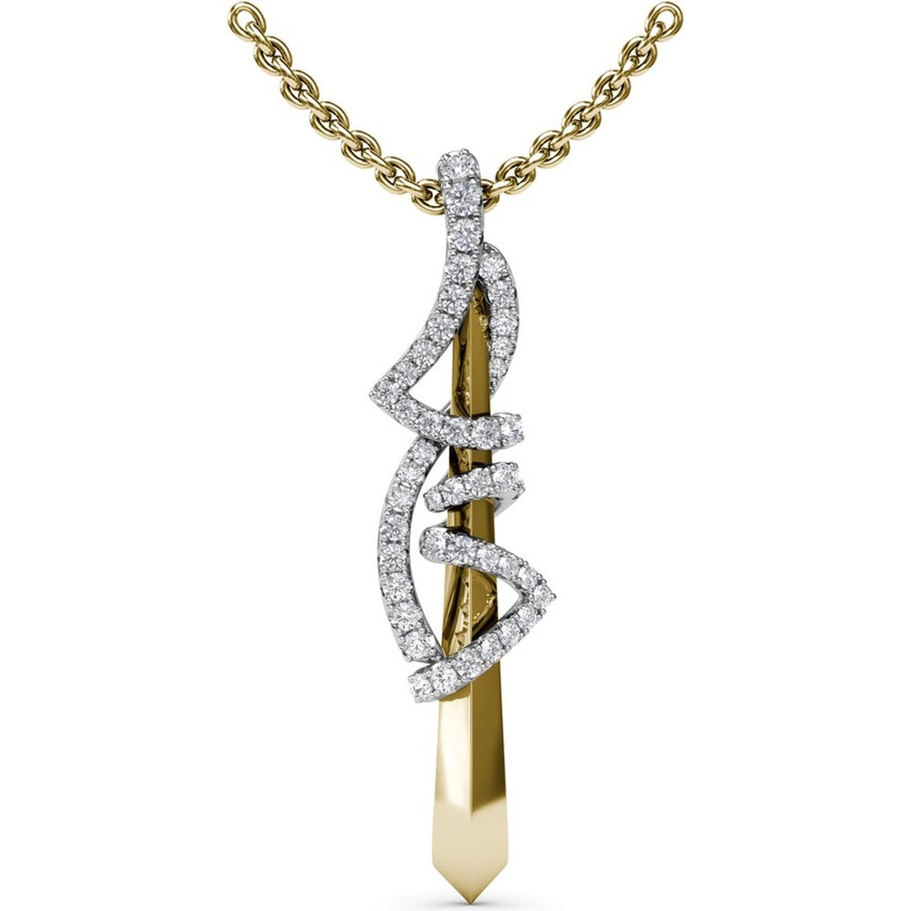 Spyre Pendant with Twisted Pavé Diamond Ribbon Design by Fana - 0.60 Carat Total Diamond Weight
