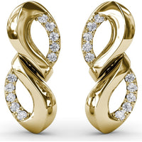 Spyre Twist Infinity Loop Drop Earrings with Pavé Set Round Diamonds by Fana - 0.33 Carat Total Diamond Weight