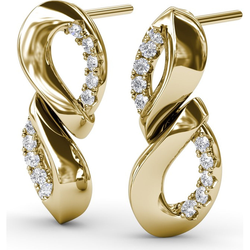 Spyre Twist Infinity Loop Drop Earrings with Pavé Set Round Diamonds by Fana - 0.33 Carat Total Diamond Weight