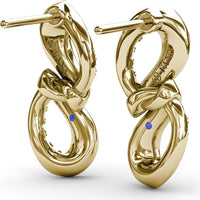 Spyre Twist Infinity Loop Drop Earrings with Pavé Set Round Diamonds by Fana - 0.33 Carat Total Diamond Weight
