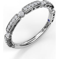 Stackable Band with Pavé Diamond Bars and Round Single Diamonds by Fana - 0.25 Carat Total Diamond Weight