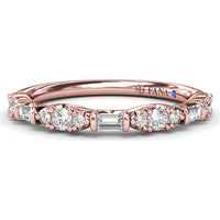 Stackable Diamond Band with Round Clusters and Emerald Cut Diamonds by Fana - 0.34 Carat Total Diamond Weight