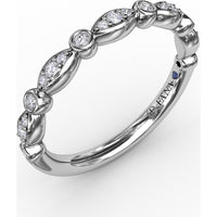 Stackable Marquise and Bezel Set Round Diamond Band by Fana - 0.15 Carat Total Diamond Weight