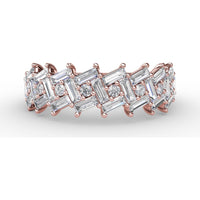 Staggered Baguette and Round Diamond Cluster Band by Fana - 1.68 Carat Total Diamond Weight