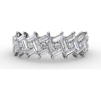 Staggered Baguette and Round Diamond Cluster Band by Fana - 1.68 Carat Total Diamond Weight