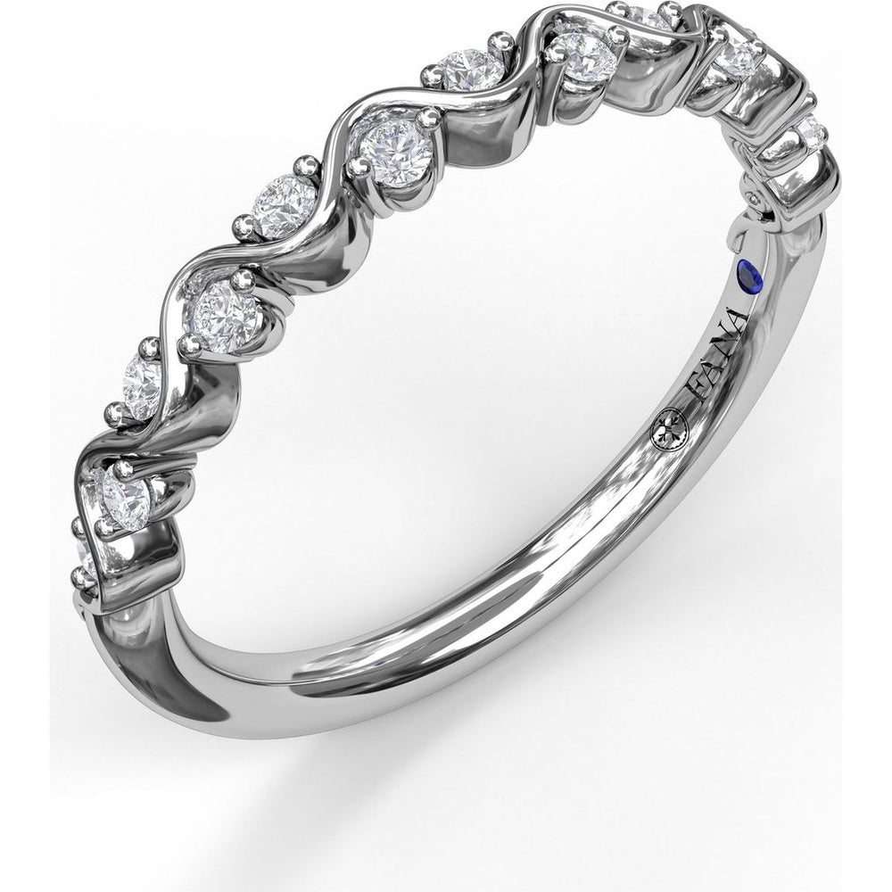 Staggered Diamond Band with Round Brilliant Prong-Set Diamonds by Fana - 0.16 Carat Total Diamond Weight