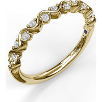 Staggered Diamond Band with Round Brilliant Prong-Set Diamonds by Fana - 0.16 Carat Total Diamond Weight