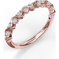 Staggered Diamond Band with Round Brilliant Prong-Set Diamonds by Fana - 0.16 Carat Total Diamond Weight