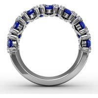 Statement Band with Round Sapphires and Pavé Diamond Openwork by Fana - 1.85 Carat Total Gemstone Weight