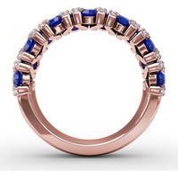Statement Band with Round Sapphires and Pavé Diamond Openwork by Fana - 1.85 Carat Total Gemstone Weight