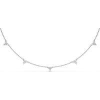 Station Necklace with 5 Clustered Round Diamond Trios by Fana - 1.58 Carat Total Diamond Weight