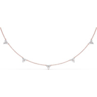 Station Necklace with 5 Clustered Round Diamond Trios by Fana - 1.58 Carat Total Diamond Weight