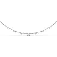 Station Necklace with Seven Bezel Set Round Diamonds by Fana - 0.47 Carat Total Diamond Weight