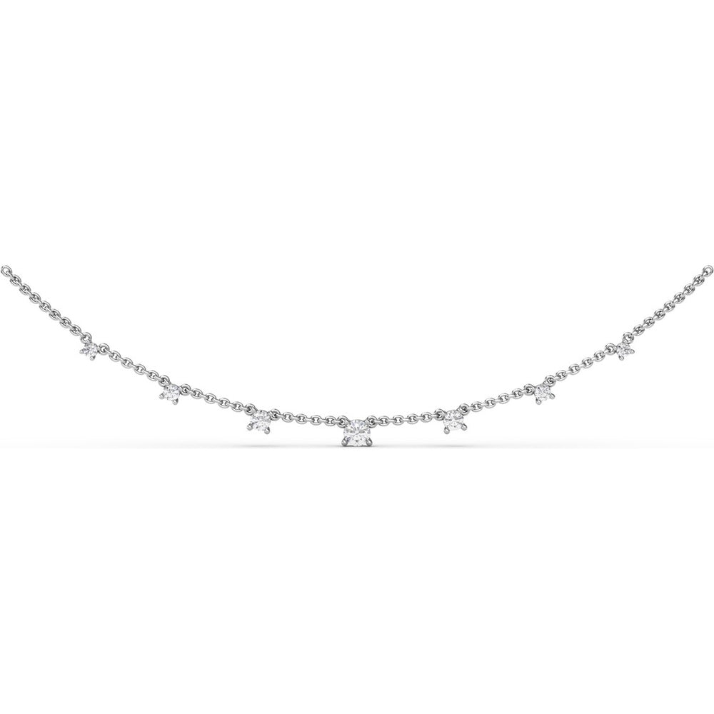 Station Necklace with Seven Bezel Set Round Diamonds by Fana - 0.47 Carat Total Diamond Weight