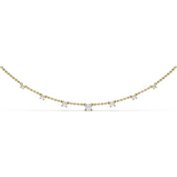 Station Necklace with Seven Bezel Set Round Diamonds by Fana - 0.47 Carat Total Diamond Weight