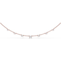 Station Necklace with Seven Bezel Set Round Diamonds by Fana - 0.47 Carat Total Diamond Weight