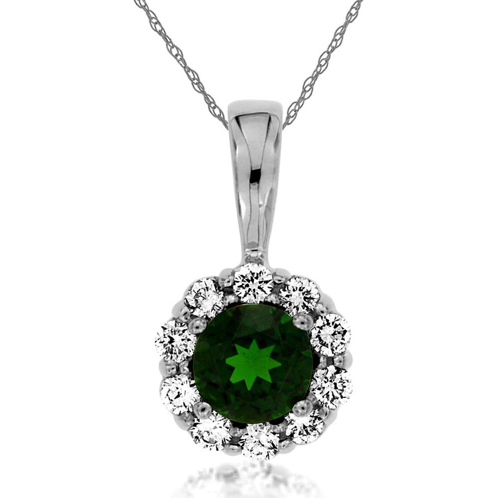 Stellar Nights 14K White Gold Russalite & Diamond Pendant