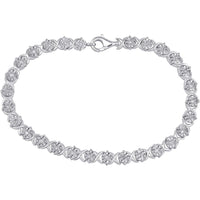 Sterling Silver 1/3 Carat Round Diamond Illusion-Set Tennis Bracelet