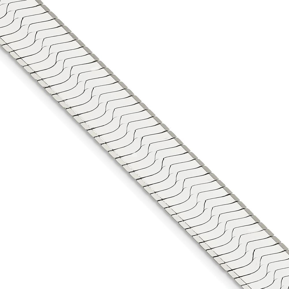 Sterling Silver 10.5mm Magic Herringbone Chain - 18" Polished Necklace with Lobster Clasp by Lumare Gioia