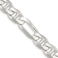 Sterling Silver 10.65mm Figaro Anchor Chain - 24 Inch Polished Finish Necklace by Lumare Gioia