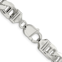 Sterling Silver 10.65mm Figaro Anchor Chain - 24 Inch Polished Finish Necklace by Lumare Gioia