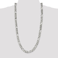 Sterling Silver 10.75mm Figaro Chain Necklace - 30 Inches, Polished Finish by Lumare Gioia