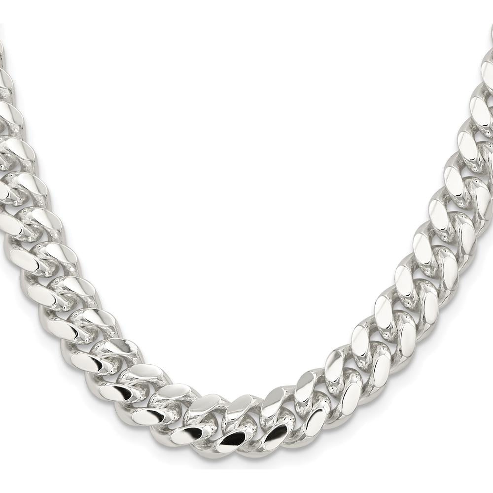 Sterling Silver 10.7mm Polished Domed Curb Chain - 26 inches by Lumare Gioia