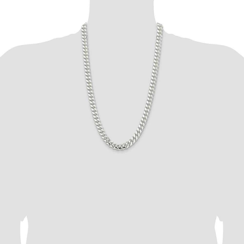 Sterling Silver 10.7mm Polished Domed Curb Chain - 26 inches by Lumare Gioia