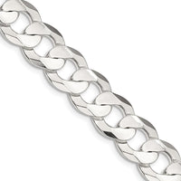 Sterling Silver 11.9mm Concave Beveled Curb Chain - 18 Inches by Lumare Gioia