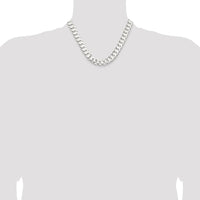 Sterling Silver 11.9mm Concave Beveled Curb Chain - 18 Inches by Lumare Gioia