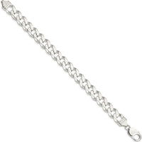 Sterling Silver 11mm Curb Chain Bracelet with Lobster Clasp - 8 Inch Length by Lumare Gioia