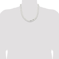 Sterling Silver 11mm Curb Chain Necklace - Polished Finish with Anti-Tarnish Coating - 20 Inches by Lumare Gioia