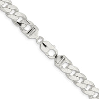 Sterling Silver 11mm Curb Chain Necklace with Polished Finish - 28 inches by Lumare Gioia