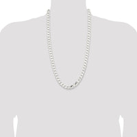 Sterling Silver 11mm Curb Chain Necklace with Polished Finish - 28 inches by Lumare Gioia