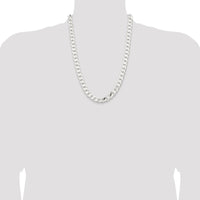 Sterling Silver 11mm Polished Curb Chain Necklace - 24 Inches, Solid Sterling Silver with Lobster Clasp by Lumare Gioia
