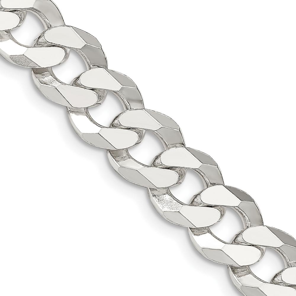 Sterling Silver 12.3mm Beveled Curb Chain Necklace - 20 in by Lumare Gioia
