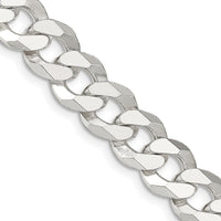 Sterling Silver 12.3mm Beveled Curb Chain Necklace - 24" Length by Lumare Gioia